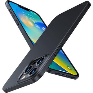 TORRAS Slim-Fit Designed for iPhone 15 Pro Case, Ultra Thin 15 Pro Phone Case, Velvety Feel, Lightweight Anti-Scratch Matte Hard iPhone 15 Pro Case 6.1 inch, Black