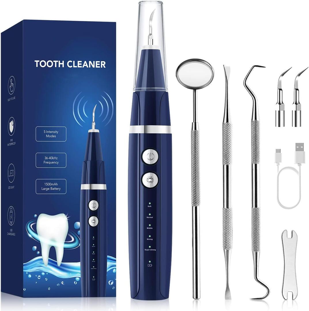 Plaque Remover for Teeth - Tartar Remover for Teeth, Dental Calculus Remover Teeth Cleaning Kit (Blue)