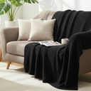 Blanket with long circular pillow black