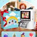 Instant Print Camera for Kids, 1080P Instant Digital Print Cameras for Toddler, Portable Toy for 4 5 6 7 8 9 10 Year Old Girl, Christmas Birthday Gifts for Girls Boys with SD Card White