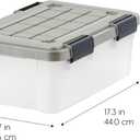 IRIS USA 16 Qt Storage Bins with Gasket Seal Lid, 3 Pack - BPA-Free, Heavy Duty Moving Containers Tight Latch, Weather Proof Tote, WEATHERPRO - Clear/Chrome