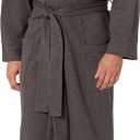 Amazon Essentials Men's Lightweight Waffle Bathrobe (X-Large-XX-Large, Charcoal Heather)
