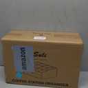 Suli Coffee Station Organizer,Extra Large Wooden Countertop Pods Holder with Drawer,Storage for Condiment Syrup Tea Cups,Rustic Bar Decor for Accessories Organizer (2 Tiers 11 Compartments)-Black