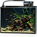 NICREW 2.5 Gallon Nano Nature Aquarium Kit, Ultra-Clear Rimless Desktop Fish Tank with Light and Filter, Perfect for Small Fish, Shrimp, or Betta, Basic Version, Black