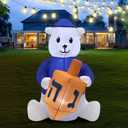 HZGDEJTG 4ft Hanukkah Inflatable Bear Outdoor Decorations with LED Lights for Indoor Outdoor Patio Garden