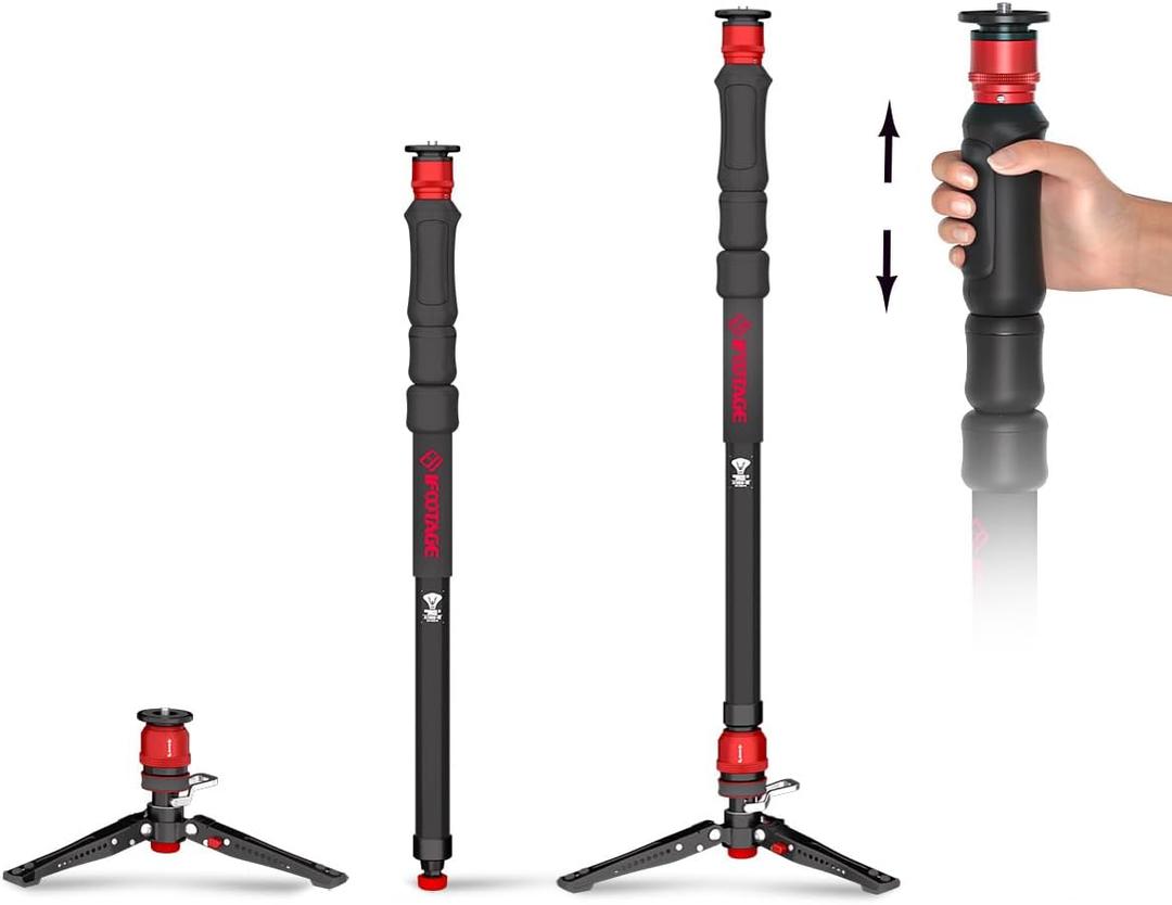 IFOOTAGE 59 Monopod with Feet,Cobra 3 Strike A150S,Professional Travel Camera Monopod,Pedal Lock Base,One-Click Design,for VCR DSLR Nikon Sony,Max.Load 11lbs/5KG