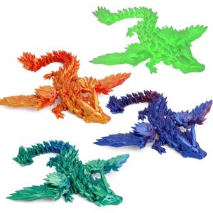 KERIDAZPLY 3D Printed Dragon with Wings Flying Dragon 5PCS,9 Inch Articulated Winged Dagon for 3D Printed Gift, Desk Pet Decor, Christmas Toys 2025 Fidget Toy Set