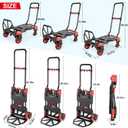 330LB Folding Hand Truck Heavy Duty Carrying, Combination of Four Wheels and Two Wheels Convertible Dolly Cart with Retractable Handle Dolly for Moving Office Carts.