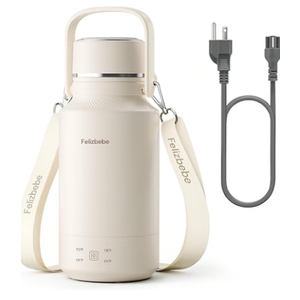 33.8 Oz/1000mL Portable Electric Kettle,304 Stainless Steel Travel Kettle Electric,4 Temp Settings with Holding Heat,600W Fast Boiling Water with Auto Shut-Off and Boil Dry Protection, Beige 