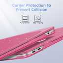 May Chen Compatible with MacBook Air 13 inch Case 2021 2020 2019 2018 Release Model: M1 A2337 A2179 A1932, Plastic Hard Shell Case for Ma Air 13 inch with Retina Display Fits Touch ID, Peach Glitter