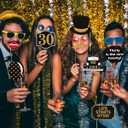 Adult 30th Birthday Photo Booth Props(41Pcs) for Her Him Dirty Thirty 30th Birthday Party, Gold and Red Decorations,30 Birthday Party Supplies for Men Women
