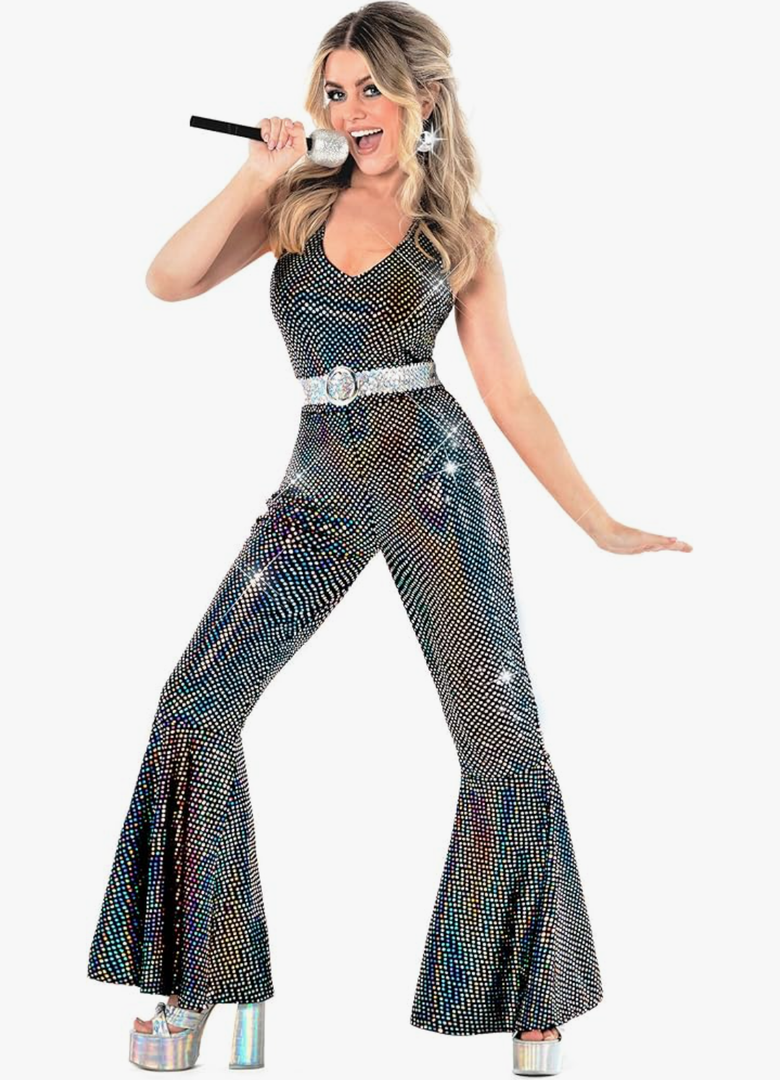 Morph Disco Costume Women - 70s Retro Jumpsuit Costume For Parties & Halloween - 70s Disco Outfits For Women Small