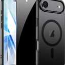 for iPhone Air Translucent Matte Case with Screen Protector 2X,Compatible with MagSafe Military Grade Shockproof Slim Magnetic Protection Phone Case for iPhone 17 Air-Black