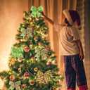 12 Pcs Red Green Christmas Bows,6 Inch Large Wreaths Bows for Tree Gift Wrapping Garland,Christmas Decoration Holiday Party Crafts Xmas Tree Ribbon Ornaments (Pattern)