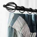 KNOBWELL Black Curtain Rod for Bedroom, Adjustable Long Curtain Rod Black 42-120 Inch, Farmhouse Curtain Rods for 24"-85" Windows, 3/4" Diameter