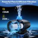 Biling 70W Stainless Solar Pond Waterfall Kit,660GPH Pump Filter 16ft Cable