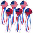 12 Pcs Independence Day Favor Tambourine For Adults 4 Inch Handheld Tambourine Drum Kit with Metal Jingles 4th of July Flag Drum Instruments for Church 250 Anniversary Parade Patriotic Decor Supplies