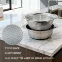 2 PCS Stainless Steel Colander, 3.5 QT 18/8 Stainless Steel Strainer, Colander for Kitchen Made of SUS304 Stainless Steel with Handle for Veggie Fruit Rice Pasta, Easy to Clean