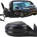 Right Passenger Side Mirror Compatible With 2016 2017 2018 2019 2020 2021 2022 Honda Pilot With Manual Folding Power Glass Matte Black Replace#76200TG7A01 (3Pins)
