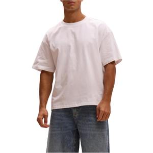 VIPWOLF Men's Oversized Short Sleeve T Shirts Casual Crew Neck Gym Workout Basic Tee Tops Undershirts (White, L)