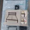 Amazon Basics Industrial Metal Bed Frame with Headboard and Wood Slats, 14 Inches High, Queen, Black