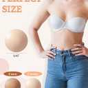 Silicone Nipple Covers Reusable Women: 2 Pairs Sticky Waterproof Seamless Pasties Sports with Travel Case (Circles Crme)