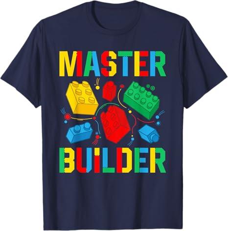 Brick Builder Funny Blocks Master Builder Tees Master Builder Kids Building Blocks Brick Toy Master Builder T-Shirt Small OEKO-TEX STANDARD 100, size Small