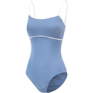 Women's Camisole Leotard with Adjustable Straps for Ballet Dance Leotards (Medium, Dragonfly Blue/White Line)