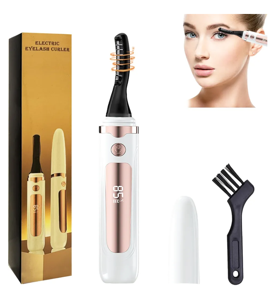 2026 Heated Eyelash Curler-USB Rechargeable Electric Eyelash Curler- Eyelash Curlers Heated 3s - 24 Hours Long Lasting- with Led Display for Women Girls-White