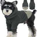 Nanaki Dog Hoodie for Small Dogs Girl Boy, Warm Fleece Dog Sweater with Hood & Pocket- Long Sleeve Sweatshirt for Fall Winter Spring, Adjustable Half-Zip Puppy Pullover Coats for Cold Weather Grey XS (XS(Chest Girth: Less than 14.2"))