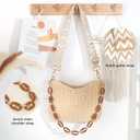Straw Handbags Purses Crossbody Pocketbook Bag Casual Woven Beach Bags Summer Hobo Hippie Chic Tote Bags with Chain