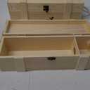 2 Pack Wooden Wine Box for Single Bottle Unfinished Wood Nautical box for Wine Natural Wood Case with Twine Handle for Crafts Gifts