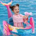 Kids Pool Floats with Water Gun, Mermaid Toddler Inflatable Pool Toys for Kids Age 3-8 Years Old, Summer Outdoor Water, Beach, Swimming Pool Toys Gift for Girls, Pink Mermaid
