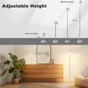 Rechargeable Floor Lamp for Indoor/Outdoor, Cordless Tall Standing Lamp with 3 Color Temps & Dimmable, IP43 Waterproof, Adjustable Height 16-56 Inch, Portable Pull-Up Lamp for Camping, Patio(White)