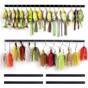 Fishing Lure Display Storage Racks, 15" Wall Mount Metal Fishing Baits/Lures Organizer and Rig Holder 4 PCs