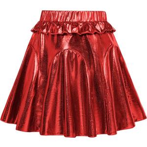 Girls Red Skirt High Waist A Line Sparkle Christmas Party Mini Skirt Size  2XL