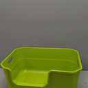 Large Cat Litter Box with High Sides, Low Entry Cat Litter Pan Tray Kitty Litter Box for Indoor Big & Senior Cats, Anti-Splashing Waterproof Cat Toilet, Tool-Free Assembly, Easy to Clean (Green)