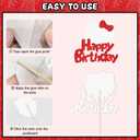2 x Cute Cat Birthday Party Cake Toppers Decorations, 10Pcs hellow Cupcake Toppers For Cakes,Birthday's Celebrations
