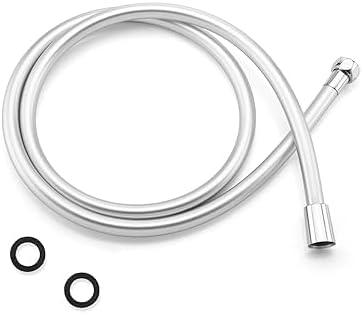 6ft Shower Hose Extra Long Explosion Proof Anti PVC Shower Head Hoses 69 Inches,Used In Showerheads Spray Bidet Toilet Cleaning Pet Flexible Rv Shower Hose Replacement Smooth Showerhose Silver