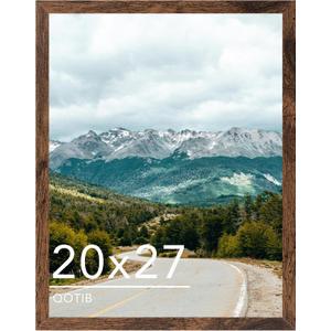 20x27 Picture Frame Deep Brown for Wall Hanging, Wood 20 x 27 Frame Poster Photo Frame for Wall Horizontally or Vertically, Deep Brown, 1 Pack