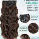 KooKaStyle Clip in Hair Extensions for Women with Thinning Hair7PCS 20 Inch Thick Long Wavy Hair Extensions Clip InsChocolate Brown with Dark Brown Synthetic Hairpiece for Daily Use Voluminous Look