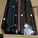 Furnulem Tall 5 Drawers Dresser, Vertical Storage Tower Fabric Dresser for Bedroom, Hallway, Entryway, Nursery, Closet Organizer, Nightstand Bedside Table Furniture, Sturdy Steel Frame, Wood Top (Rustic Brown)