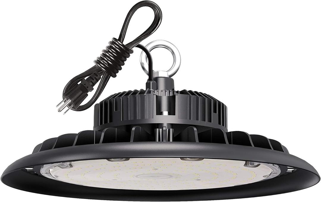 UFO LED High Bay Light 150W 21,000lm 5000K Daylight 600W HID/HPS Equivalent with US Plug 5 Cable LED Warehouse Lights Commercial Shop Workshop Garage Factory Lowbay Area Lighting Fixture, Non-Dim