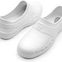 Women Slippers, Non Slip Work Shoes, Waterproof, Oil Resistant and Anti-Static, Suitable for Hospital Doctors, Nurses, Kitchen, Laboratory, Healthcare Or Home Use (7 Women/5 Men, White)