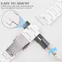V-MORO Resin Band Compatible with Apple Watch Bands Series 11/10/9/8/7 41/42/40/38mm iWatch 6/5/4/3/2/1/SE with Starlight Buckle Fashion Wristband Strap Women Men(Pure White,42mm/41mm/40mm/38mm)
