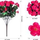 HyeFlora Artificial Faux Outdoor Flowers Plants for Spring Summer Decoration, Fake Silk Hotpink Camellia UV Resistant Look Real for Planter Outside Front Door Porch Patio Balcony, 3 Large Bundles