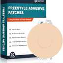 Ceeport 30 Pack Freestyle Adhesive Patches, Sensor Covers Intended for Freestyle Libre 2/3-Enlite-Medtronic Guardian, CGM Sensor Patches, No Glue in The Center, Long Fixation for Your Sensor(Tan)