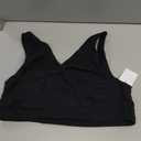 Motherhood Maternity Women's Soft Cotton Spandex Wrap Front Maternity & Nursing Sleep Bralette Bra (Black, L)