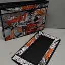 Comic Book Storage Box, 15.3" x 7.8" x 11.8" Large Comic Book Case, Oxford Fabric Organizer, Collapsible Storage Bin with Lid and Handles for Books Magazines Collections, Cartoon Colorful