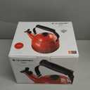 Le Creuset Enamel On Steel Whistling Tea Kettle with Metal Finishes, 1.7 qt., Cerise